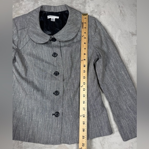 Vintage Pendleton Wool Silk Blend Textured Black White Button Front Blazer 8P - Picture 9 of 16